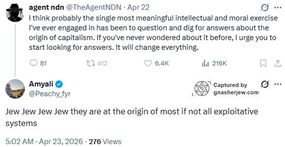 2026-05-29 16_09_43-(1) Amyali on X_ _@TheAgentNDN Jew Jew Jew Jew they are at the origin of most if